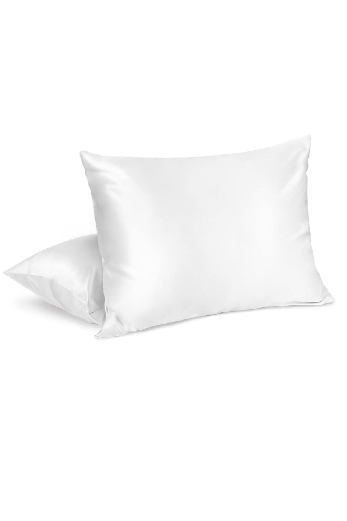 AG ATOLYE Silk Satin 50x70 Cm Pillowcase 2 Pieces White Curly Hair Bridal 2 Ties 4