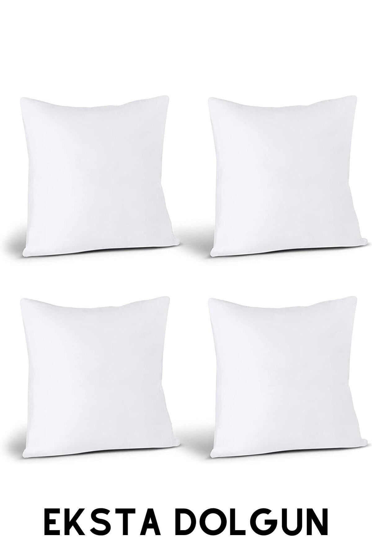 Junenext 4-Pack Plump Square Inner Pillow 45x45 550g Antiallergic Fiber Cushion Pillow 1