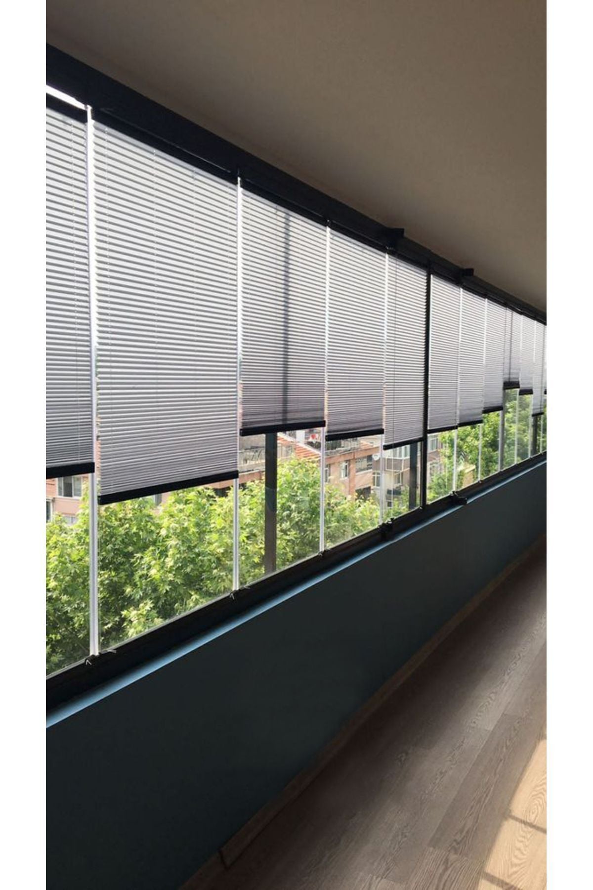 Bizdenperde Plicell Original Foldable Glass Balcony Curtain - Office Curtain - Pleated Curtain Parrot Series 2