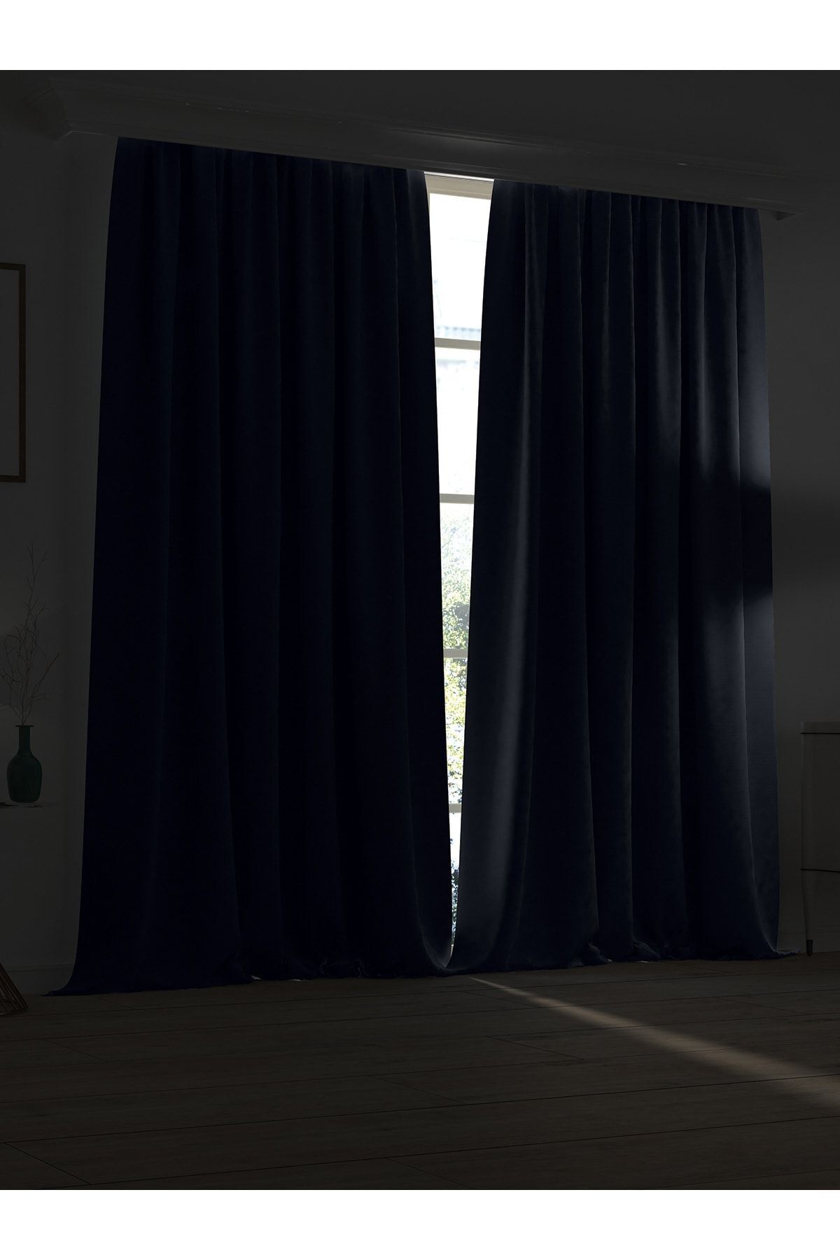 Demor Home High-Quality Anthracite Blackout Curtain with Tape Pleat Single Panel 2