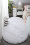 Aymira Home Post Plush Oval Rug White Fluffy Soft, Washable, Non-Slip Base Decorative Aym501 1