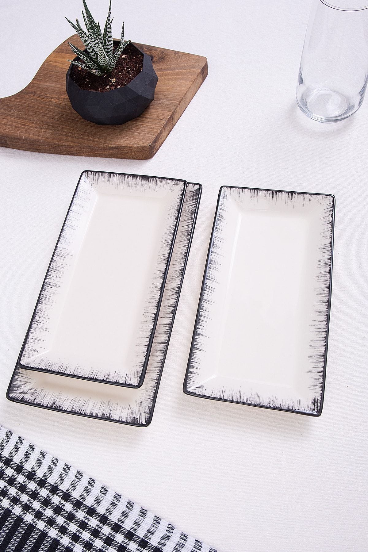 ŞURAMUTFAK 3 Piece Long Serving Plate Set Black 3