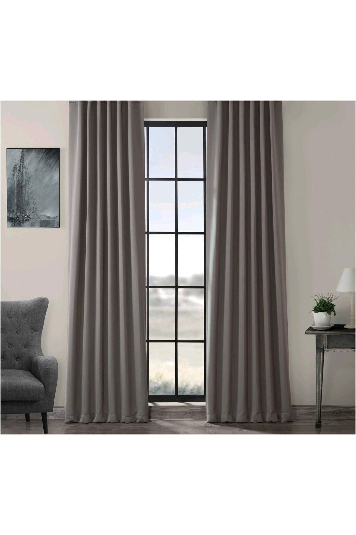 VOILAGE Taç Grey Blackout Curtain 3