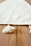 Realhomes Handmade Natural Buldan Bezi Authentic Organic Cotton Tassel Runner And 4-Piece Cushion Cover Set 5