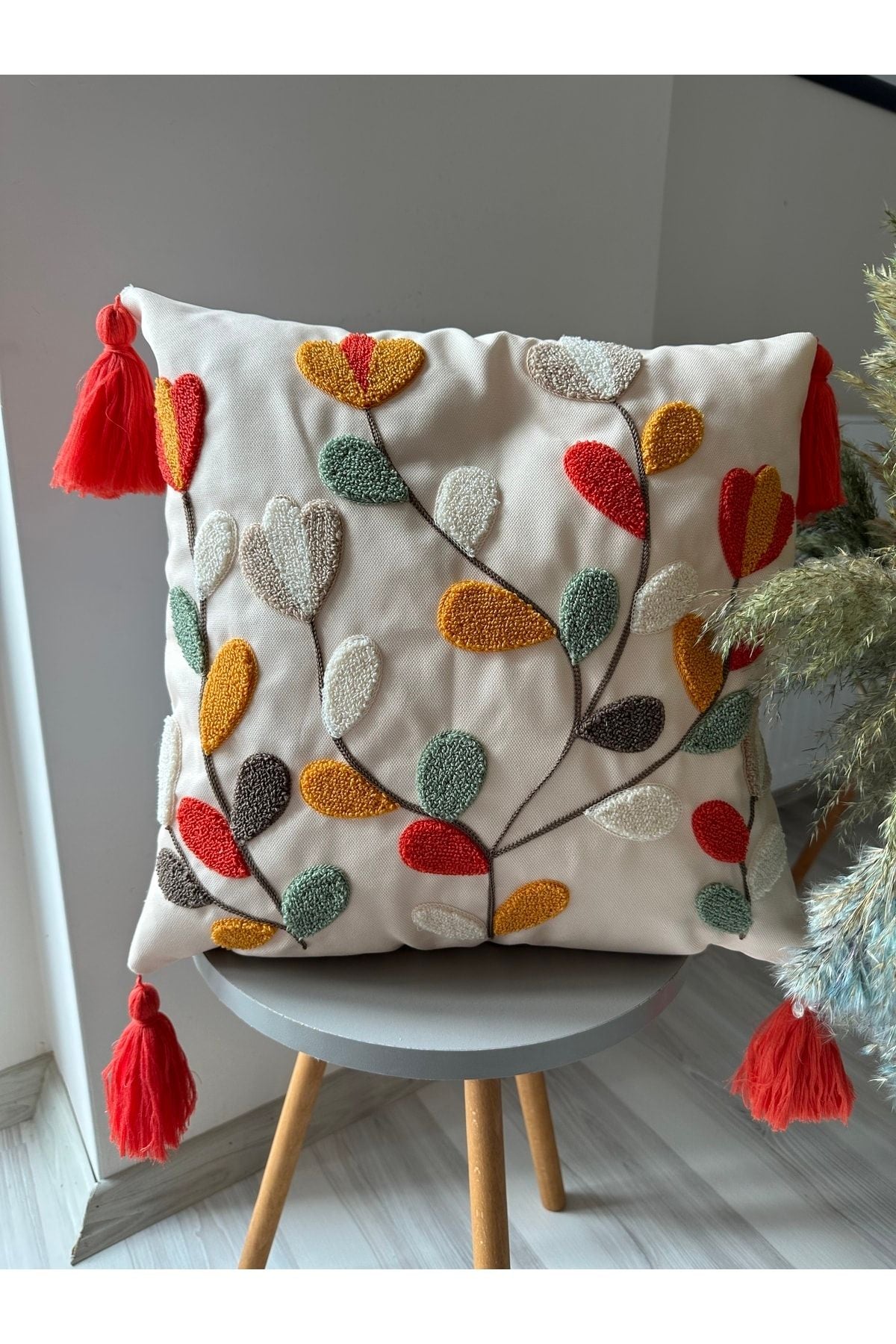 Reset Bugi Home Collection Punch Embroidered Cushion Cover 2