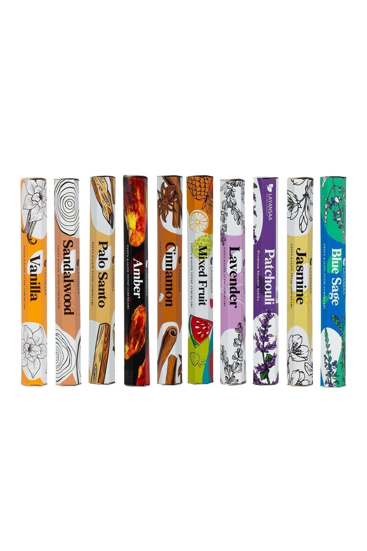 Layansaa 10 Pack 200 Incense Sticks 10 Different Aromas 2