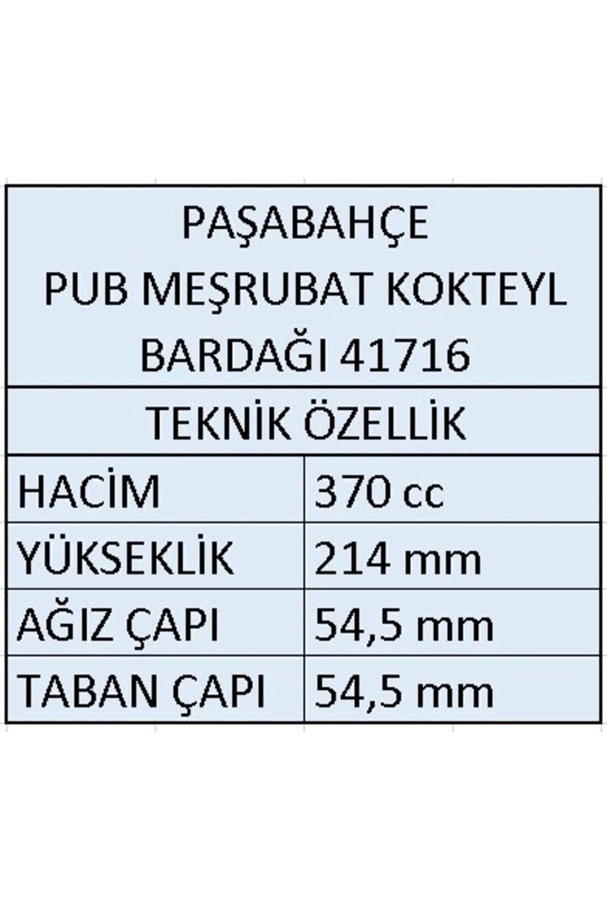 Paşabahçe 41716 Pub Long Drink, Cocktail, Serving, Long Drinks, Collins Glass 370cc - 21.4 Cm - 6 Pieces 5