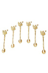 M'art Home Gold Flower 6-Piece Tea Spoon Set 1