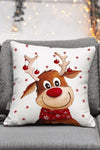 Hayal Dekoratif Christmas Themed Red White Snowflake Reindeer Design 4-Pack Digital Print Cushion Covers 2