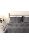 English Home Lior Striped Cotton Satin King Size Duvet Cover Set 240x220 Cm Anthracite 2