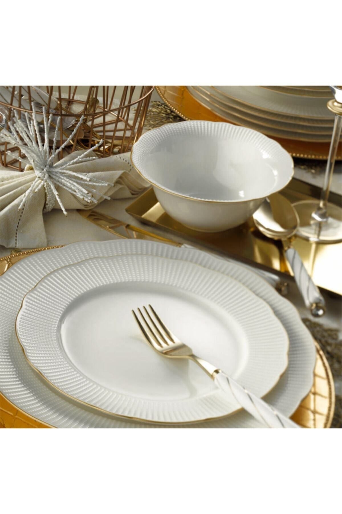 Kütahya Porselen 24 Piece Cream Colored Dinner Set 2