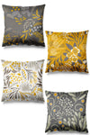 Pilloveland Double-Sided Printed Smoke Floral Patterned 4-Piece Suede Cushion Cover 1