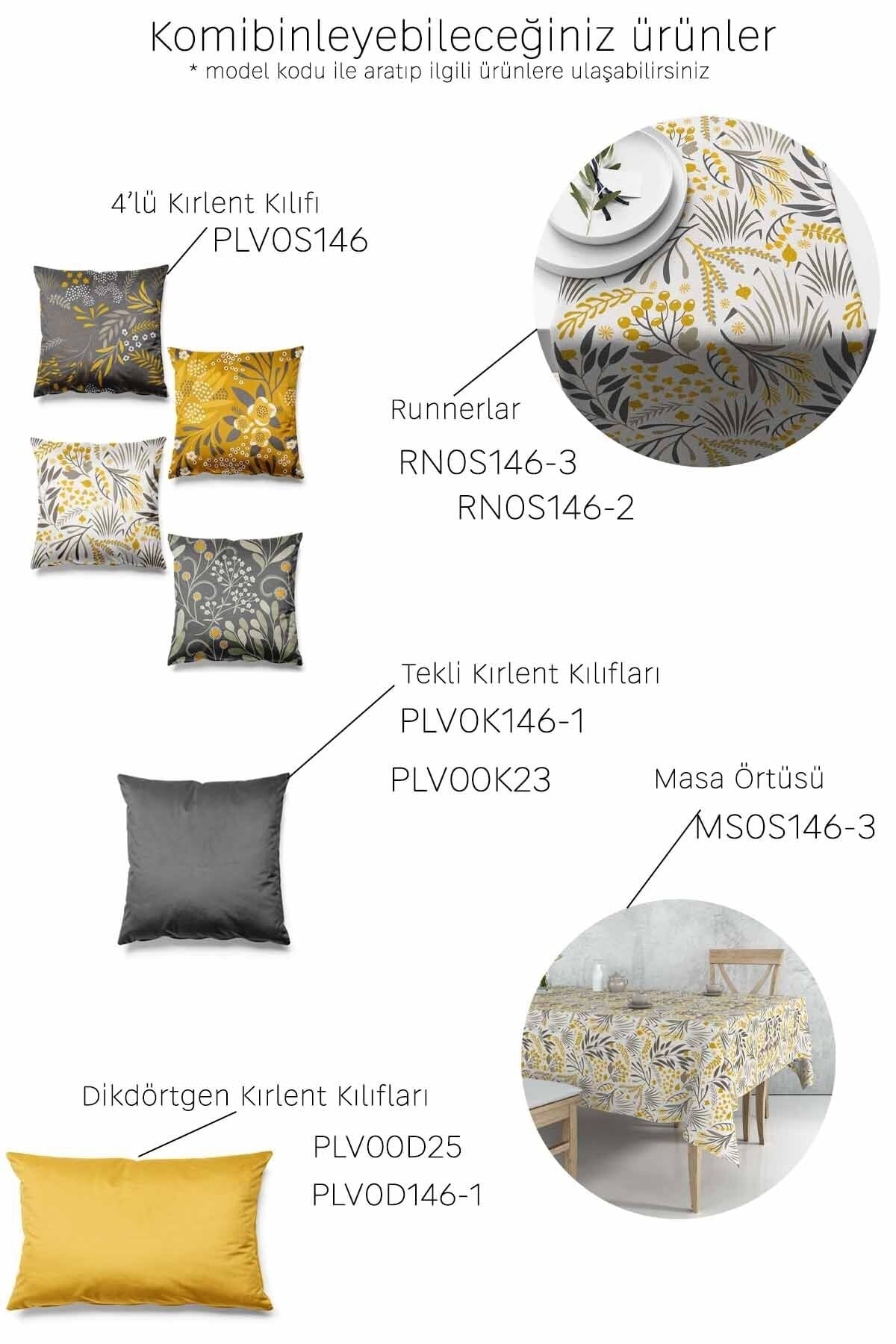 Pilloveland Double-Sided Printed Smoke Floral Patterned 4-Piece Suede Cushion Cover 2