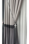 Yuka Adde Milano Pano Curtain Light Grey Anthracite Single Leaf Dense Pleated Jacquard Shiny Patterned 80 X 260 2