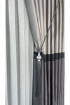 Yuka Adde Milano Pano Curtain Light Grey Anthracite Single Leaf Dense Pleated Jacquard Shiny Patterned 80 X 260 3