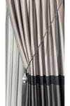 Yuka Adde Milano Pano Curtain Light Grey Anthracite Single Leaf Dense Pleated Jacquard Shiny Patterned 80 X 260 5