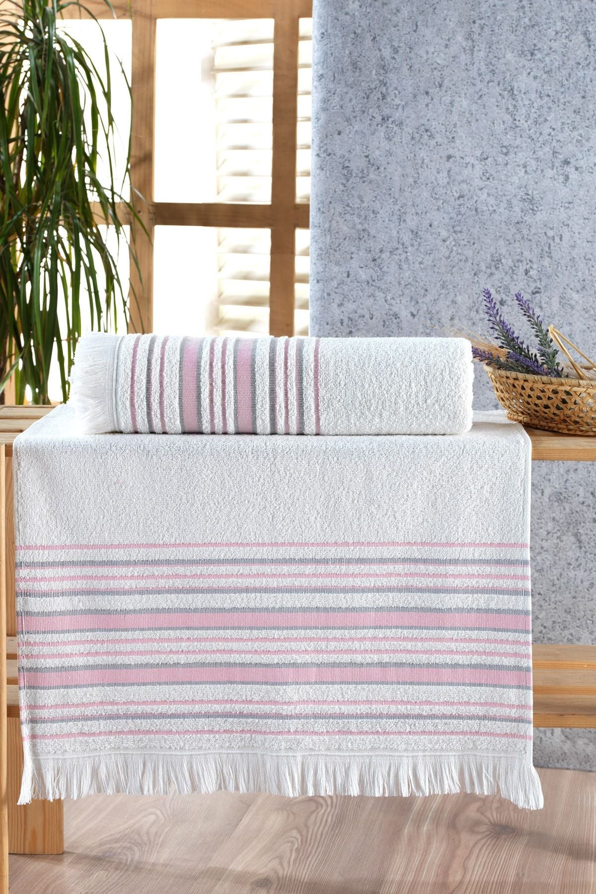 Riva Odin Jacquard Fringed Bath Towel Set 2-Piece 4