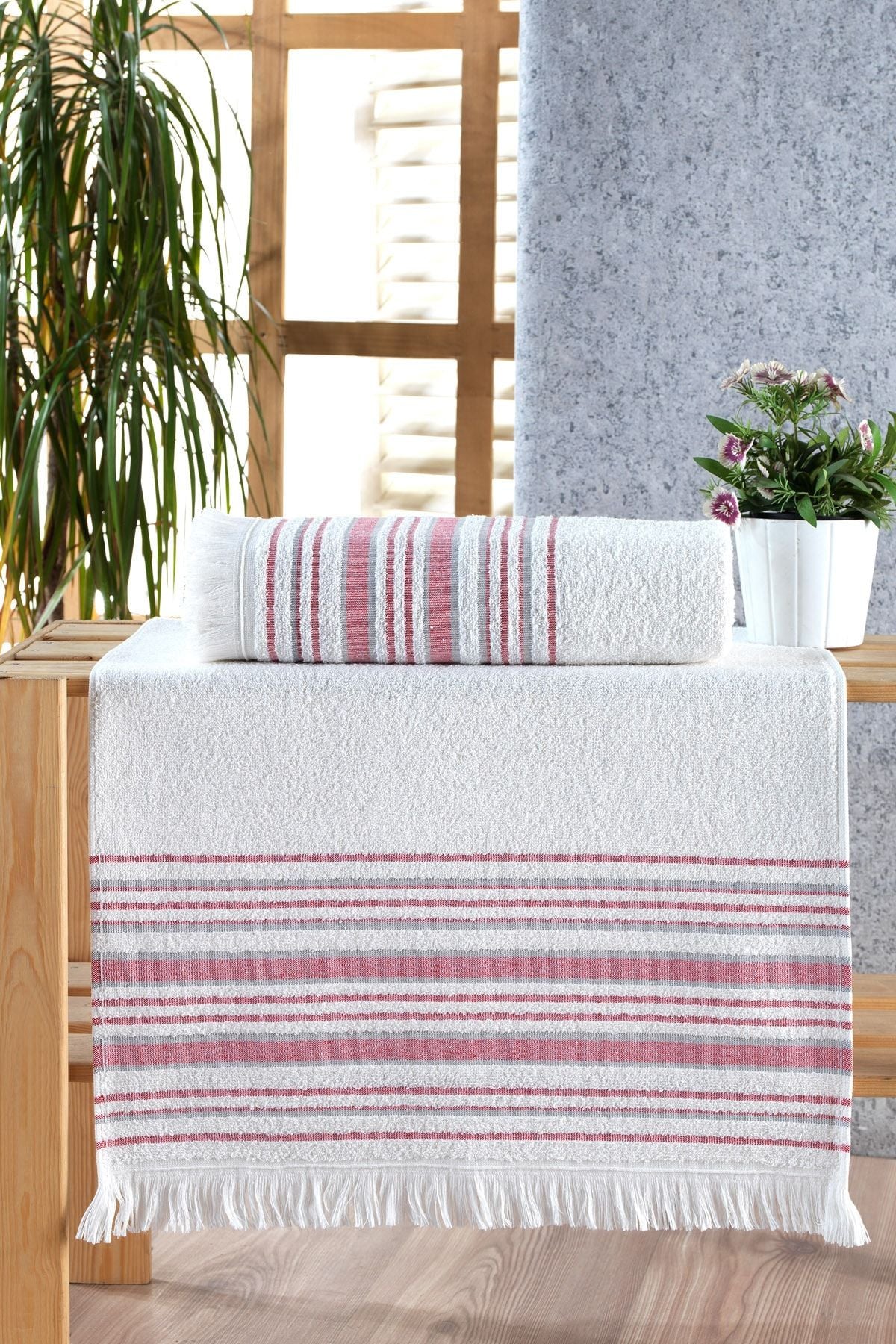 Riva Odin Jacquard Fringed Bath Towel Set 2-Piece 5