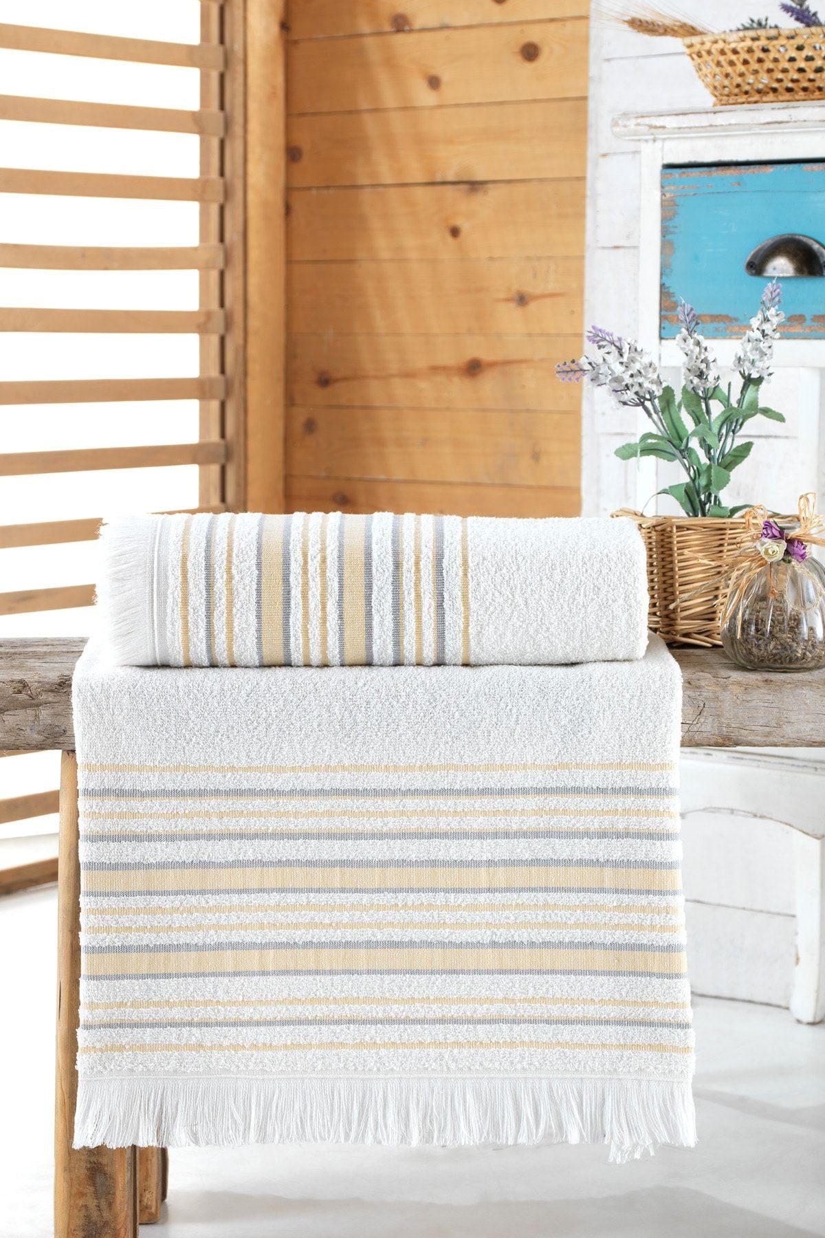 Riva Odin Jacquard Fringed Bath Towel Set 2-Piece 6