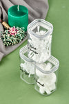 FBZhome 3-Piece Acrylic Cotton & Dental Floss & Ear Swab Organizer 250 Ml Storage Container 2