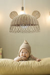 Belkıs Rattan Rattan, Bamboo, Wicker Pendant Lamp Rabbit, Bear Ears Kids Room White Socket 1