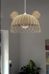 Belkıs Rattan Rattan, Bamboo, Wicker Pendant Lamp Rabbit, Bear Ears Kids Room White Socket 4