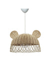 Belkıs Rattan Rattan, Bamboo, Wicker Pendant Lamp Rabbit, Bear Ears Kids Room White Socket 5