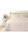 English Home Lior Striped Cotton Satin King Size Duvet Cover Set 240x220 Cm Ivory 1