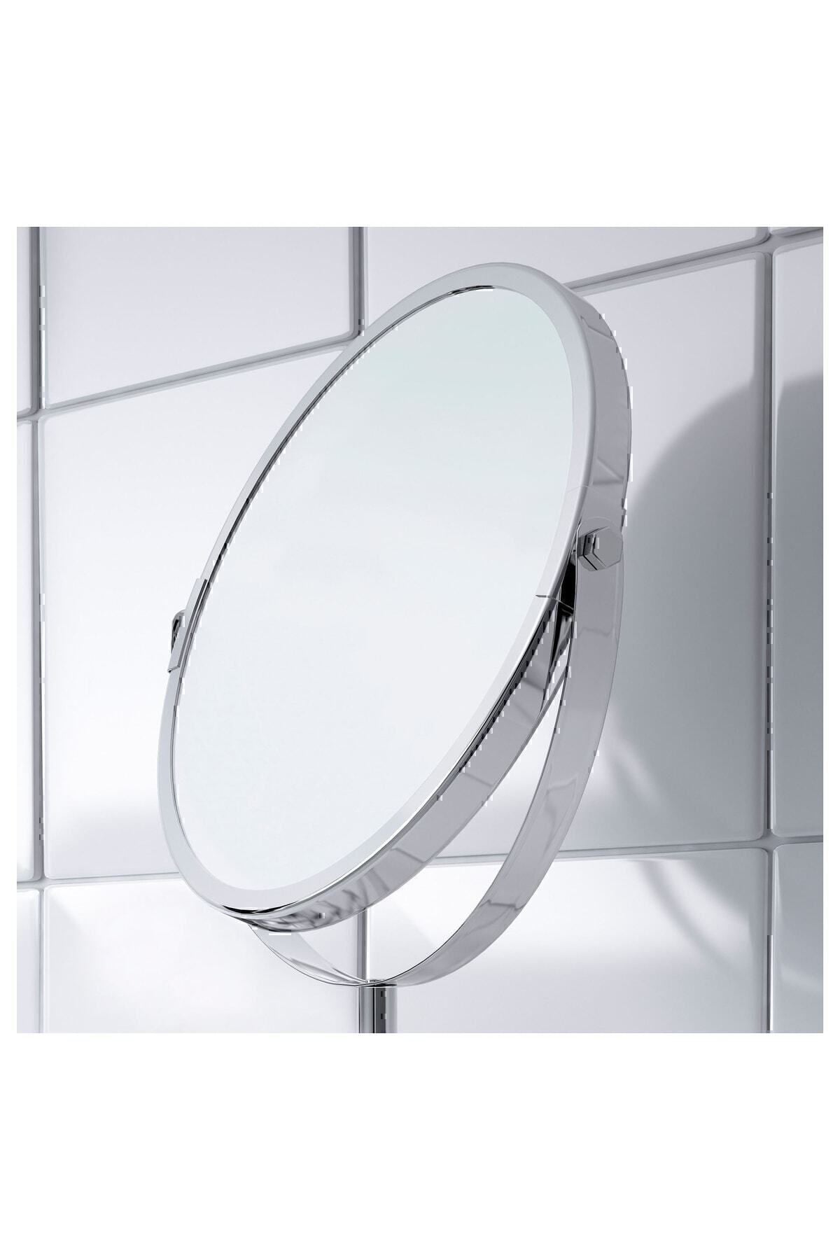 IKEA Magnifying Mirror Makeup Mirror Stainless Steel Mirror 17 Cm Diameter Double-Sided One Side Magnifies 3 Times 2