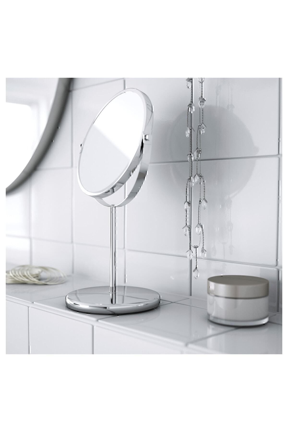 IKEA Magnifying Mirror Makeup Mirror Stainless Steel Mirror 17 Cm Diameter Double-Sided One Side Magnifies 3 Times 3