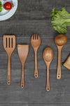 Öz Ahsap 6 Piece Pro Dark Bamboo Non-Stick Easy to Clean Wooden Spoon Bamboo Set 5