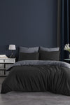 Conzaliza Elastic Fitted Double Bed Sheet Set | Anthracite Black | Cotton 2