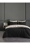 Conzaliza Elastic Fitted Double Duvet Set | Black Beige | 2