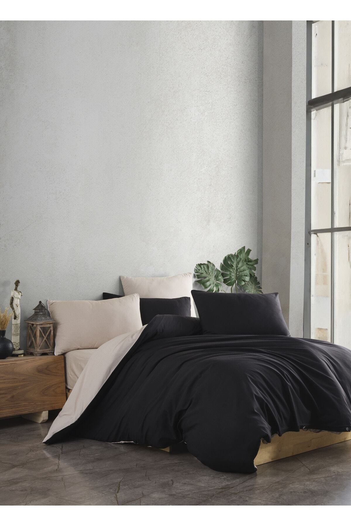 Conzaliza Elastic Fitted Double Duvet Set | Black Beige | 3