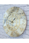 Markakanvas Marble Patterned Gold Colored Numbered Wall Clock Diameter 50 Cm 1