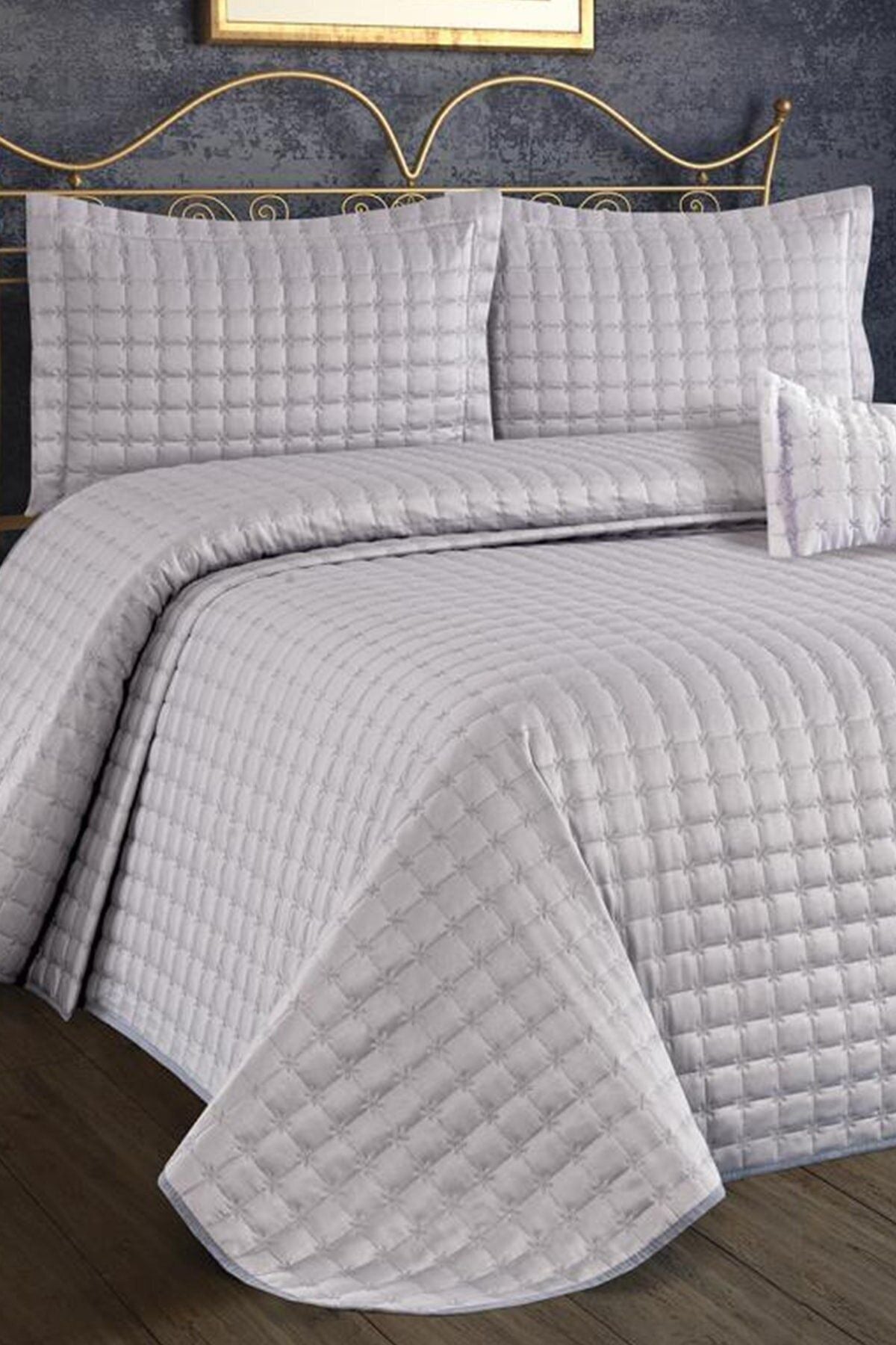 Çeyiz Diyarı Meltem Double Bedspread - Gray 1