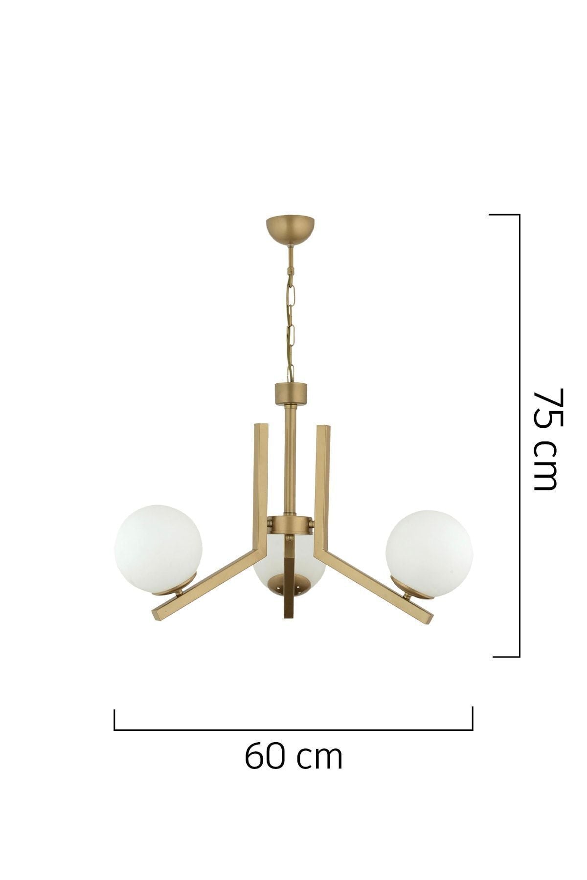 Apliqa Morgan 3-Lights Vintage Painted White Glass Modern Chandelier 2