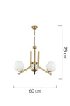 Apliqa Morgan 3-Lights Vintage Painted White Glass Modern Chandelier 2