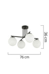 Apliqa Mali 4 Black Chandelier with White Glass Modern Youth Room Kitchen Bedroom Retro Living Room Chandelier 3