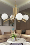 Apliqa Morgan 4-Lu Antique Painted White Glass Modern Chandelier for Young Room, Bedroom, Living Room 1