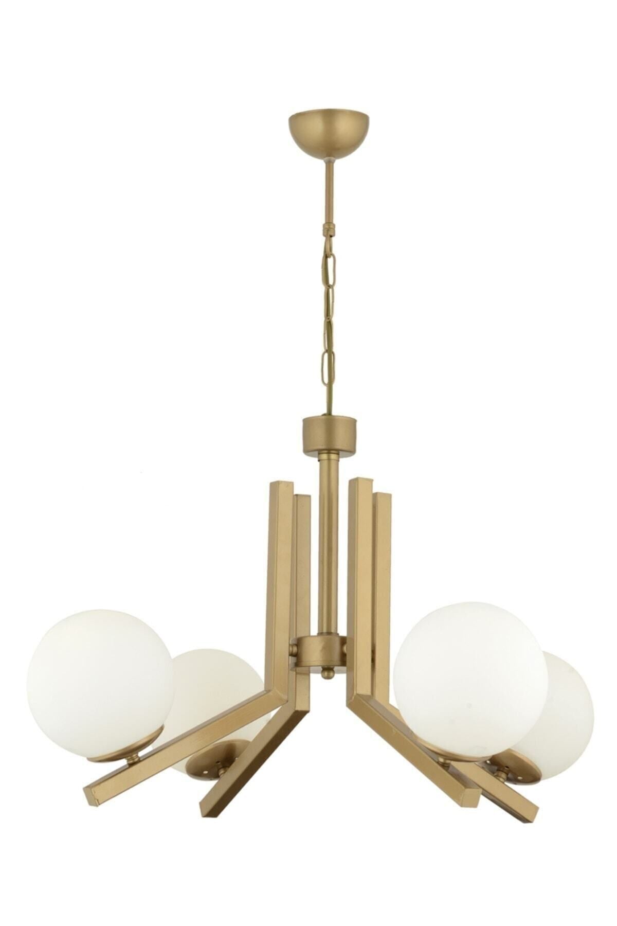 Apliqa Morgan 4-Lu Antique Painted White Glass Modern Chandelier for Young Room, Bedroom, Living Room 2