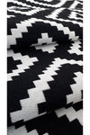 Stay With Love Double-Sided Rug Modern Pattern Washable Cotton Woven Rug Black White 7