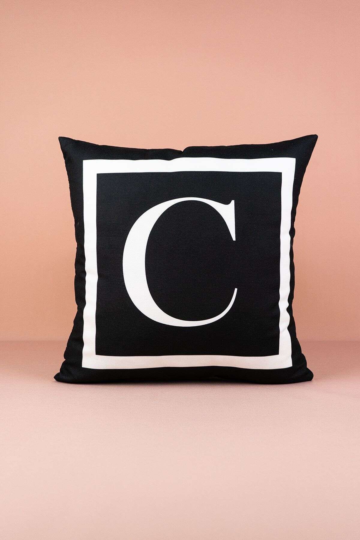 Cango Home Lettered Cushion Cover C Letter - 43x43 Cm 1