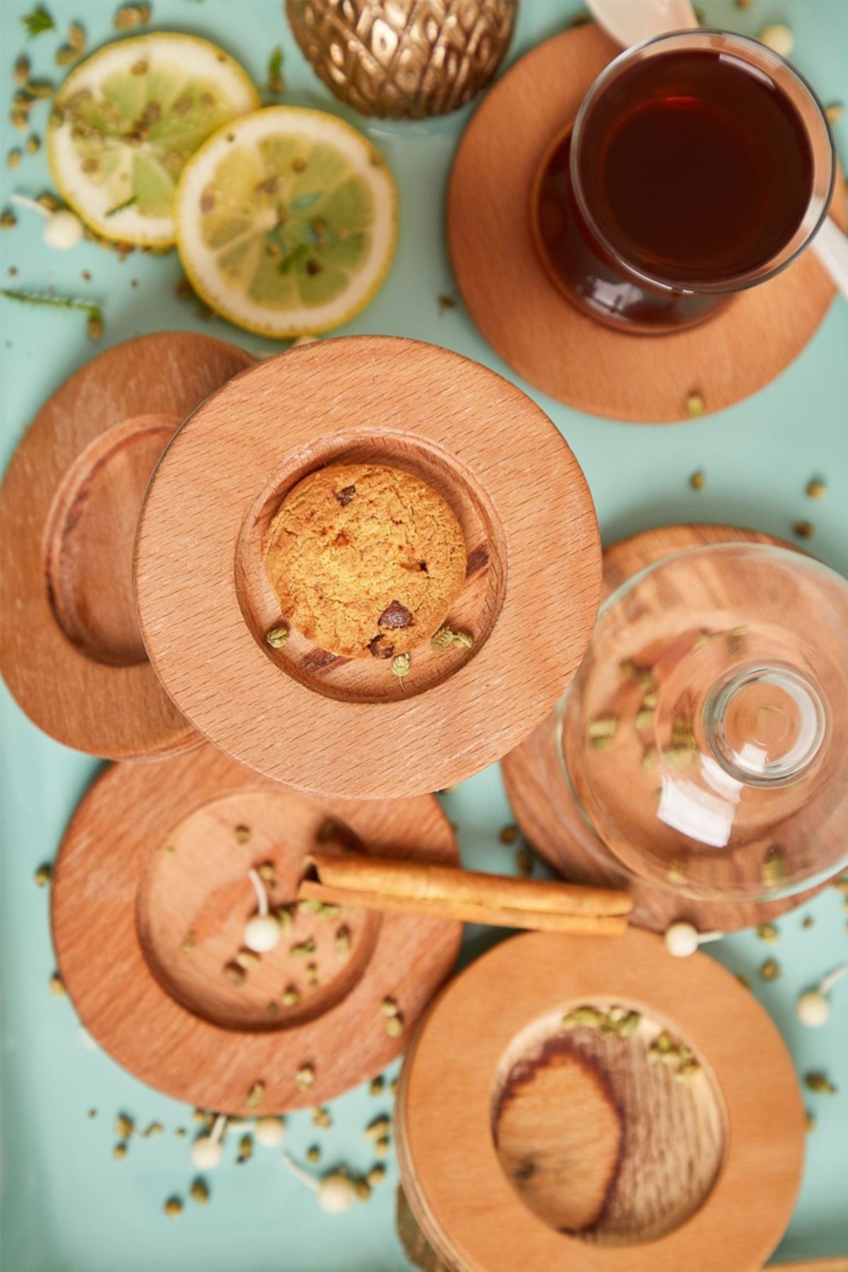 Artahşap Wooden 6-Piece Tea Saucer 2