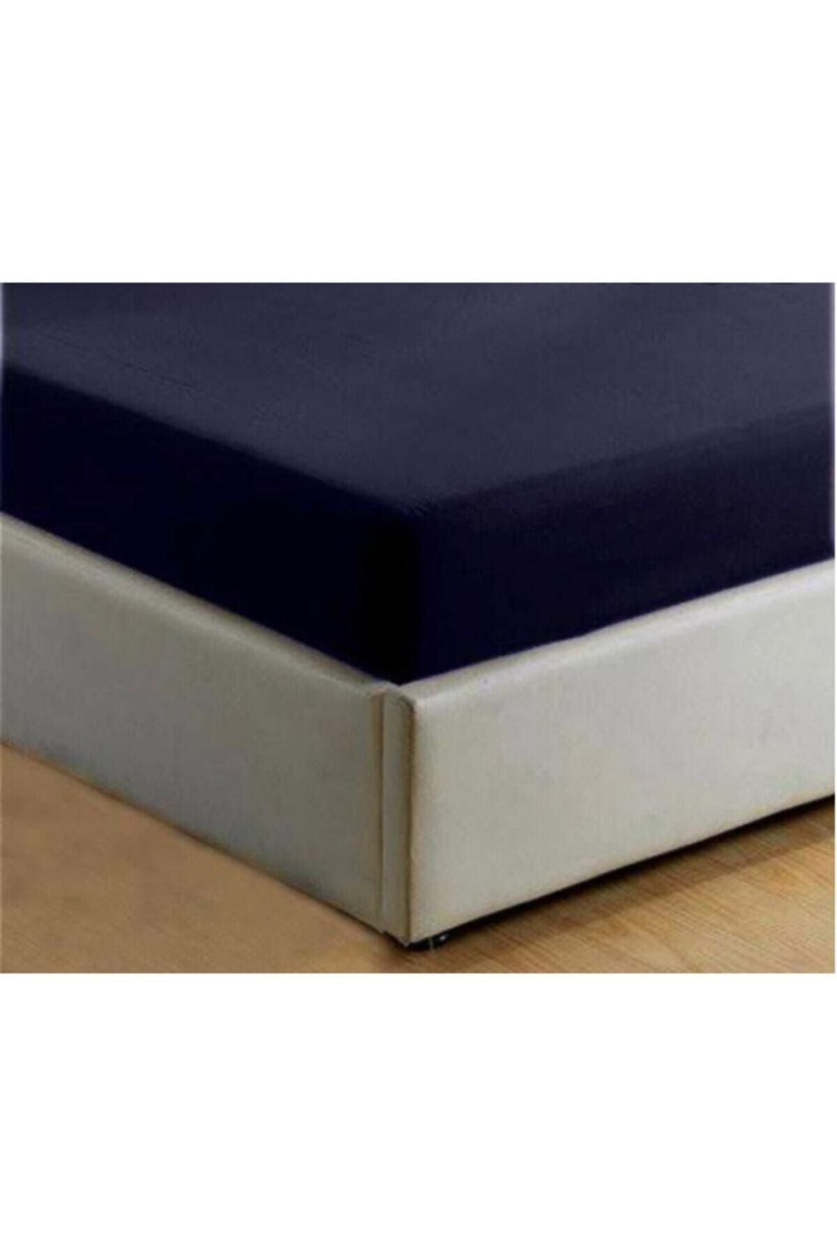 Pinarhome Collection Navy Blue Jersey Fitted Double Bed Sheet 160*200 1