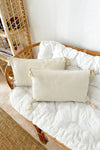 Realhomes 2-Piece Rectangle Handmade Natural Buldan Fabric Authentic Organic Cotton Tassel Cushion Cover 2