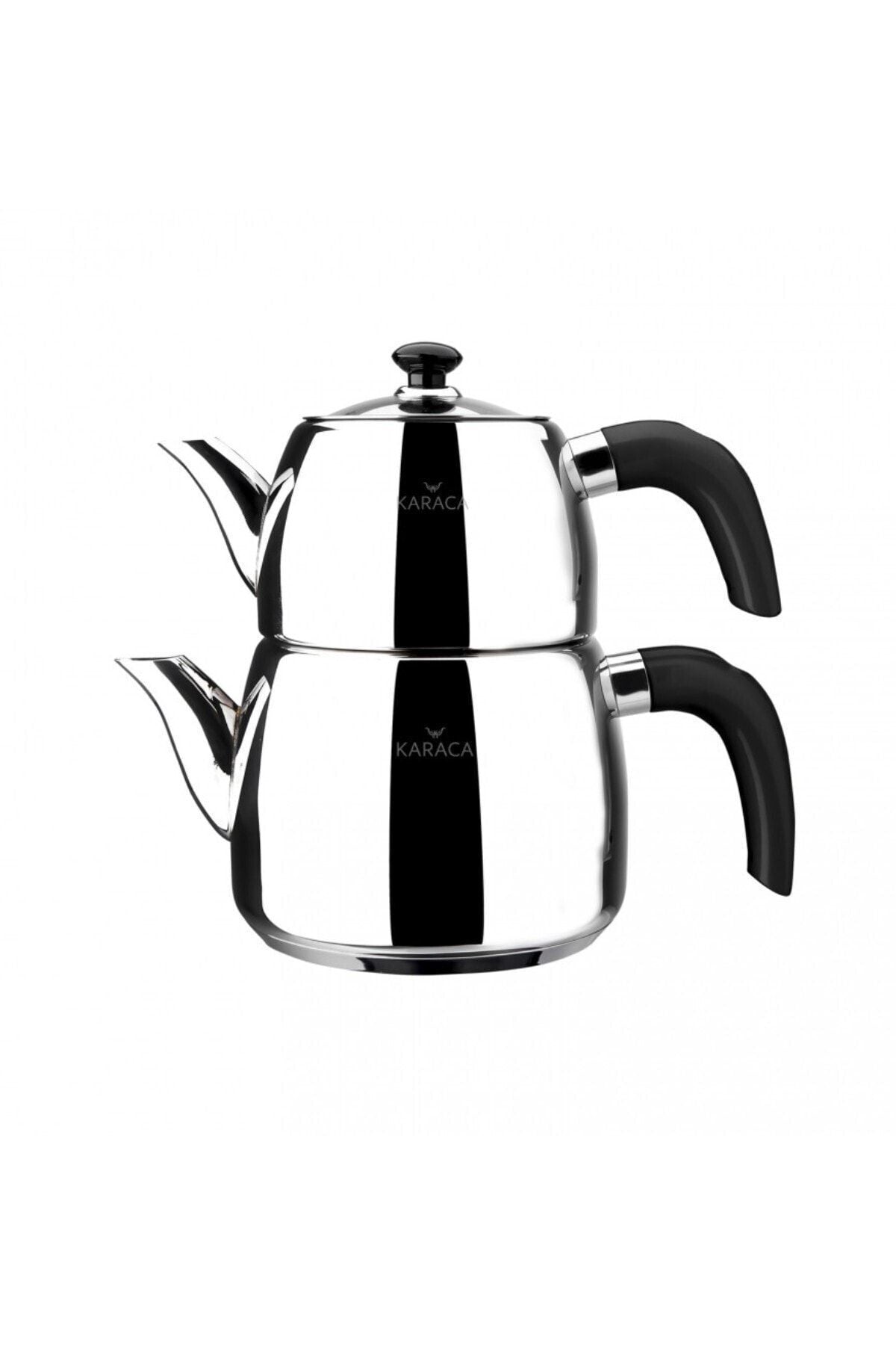 Karaca Galya Steam Lid Strainer Teapot Set Black 2