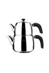 Karaca Galya Steam Lid Strainer Teapot Set Black 2