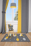 MEKTA HOME Yellow Patterned Children's and Baby Room Curtain 2 Panels 140x220 cm Mkt-101 1