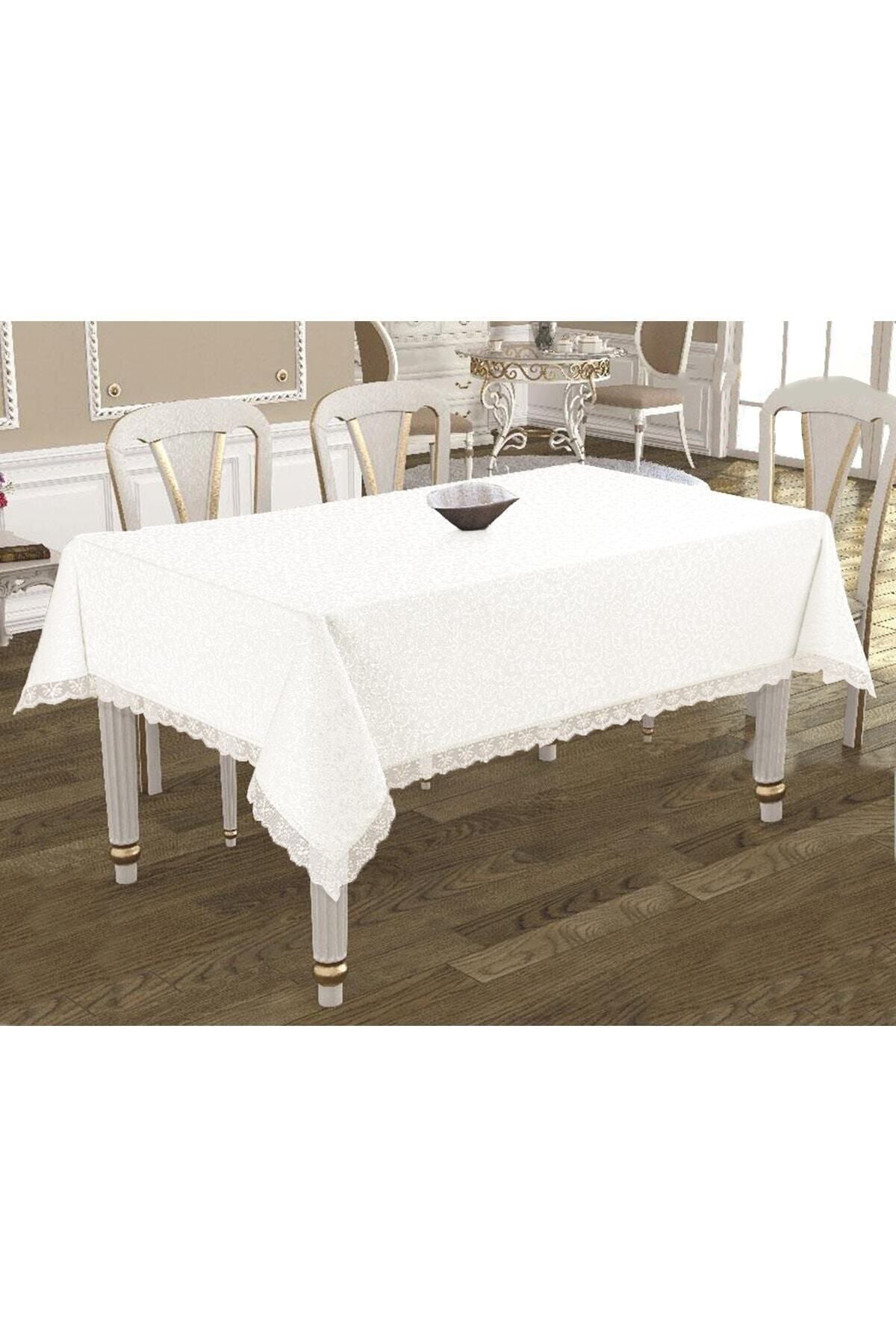 WENESSİ KDK French Lace Stain-Resistant Tablecloth 1